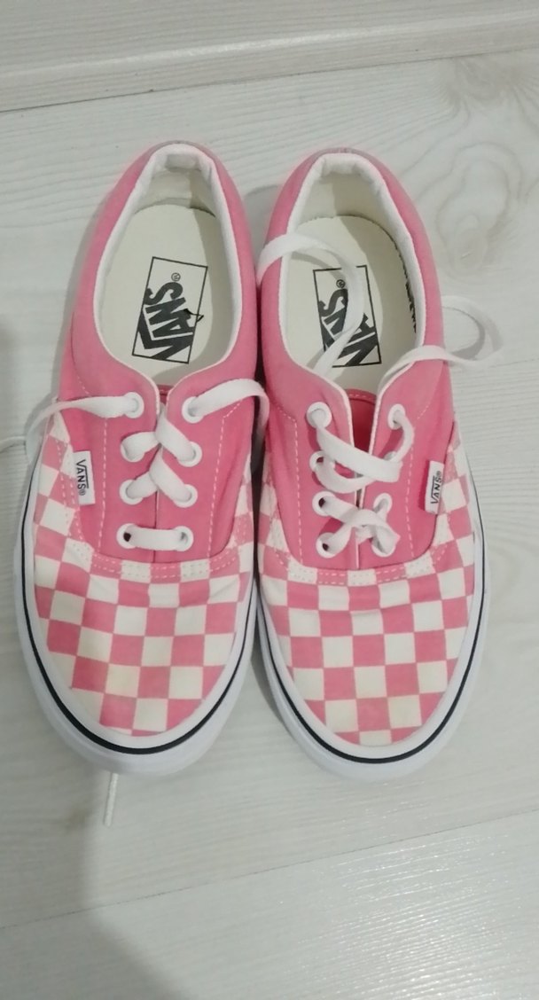 Pembe Kareli Vans Kadın Spor Ayakkabı - Görsel 3