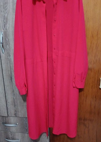 Pembe Düğmeli Uzun Kollu Tunik