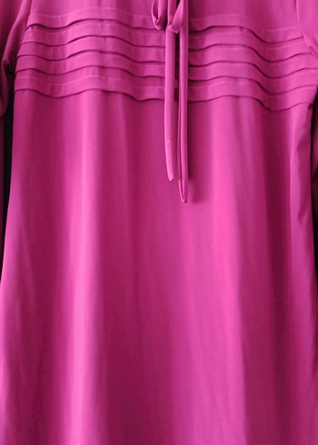 Diğer Piliseli Uzun Kollu Pembe Midi Tunik