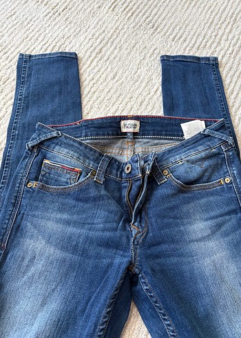 Düğmeli Mavi Kadın Denim Pantolon orijinal Tommy - Görsel 2