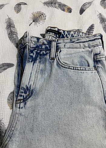 Gri Batik Desenli Kadın Denim Pantolon - Görsel 5