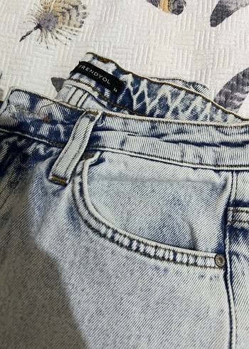 Gri Batik Desenli Kadın Denim Pantolon - Görsel 4
