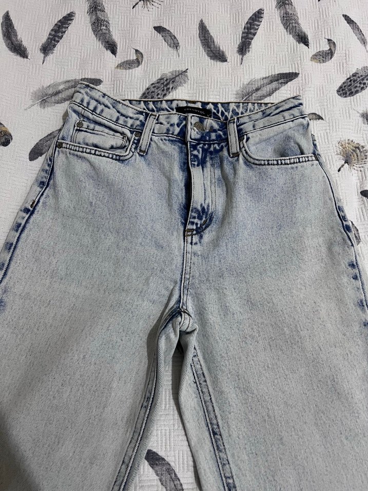 Gri Batik Desenli Kadın Denim Pantolon - Görsel 2