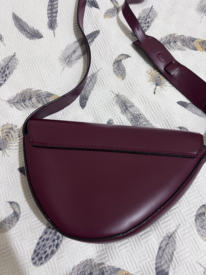 Bordo Tokalı Kadın çanta - Görsel 3