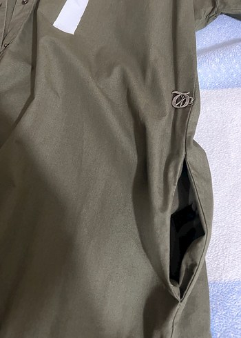Kadın Haki Uzun Düğmeli Ceket - Görsel 5