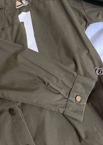 Kadın Haki Uzun Düğmeli Ceket - Görsel 6