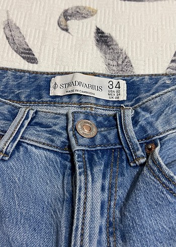Mavi renk jean d98 Stradivarius 34 beden - Görsel 6