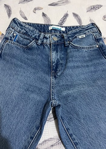 Jein yüksek bel mavi pantolon bedeni 24/32 - Görsel 3