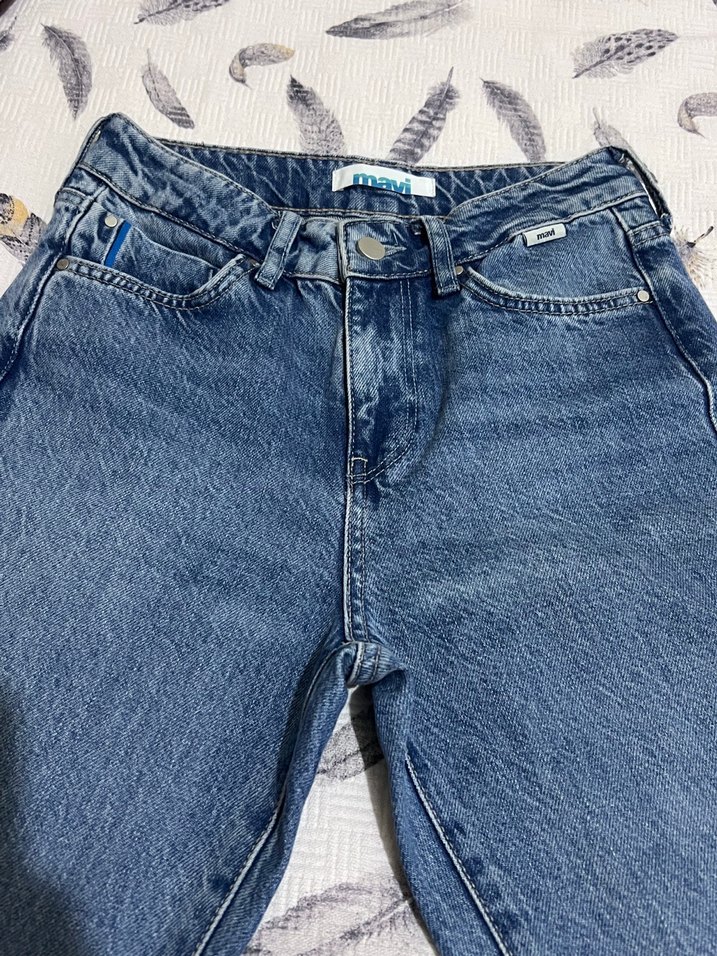 Jein yüksek bel mavi pantolon bedeni 24/32 - Görsel 3