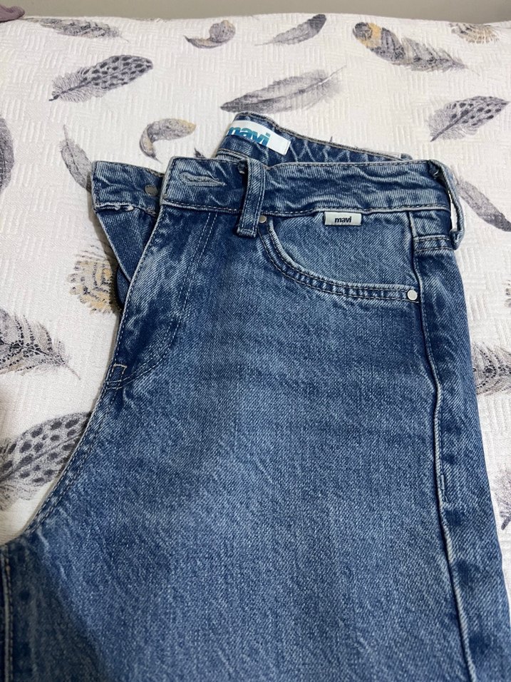 Jein yüksek bel mavi pantolon bedeni 24/32 - Görsel 5