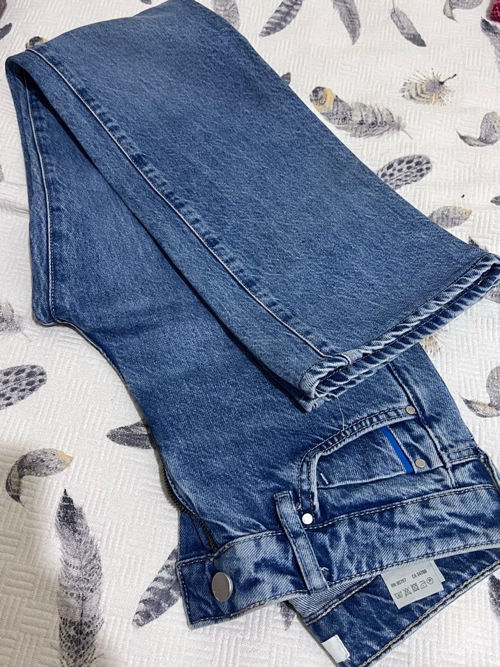 Jein yüksek bel mavi pantolon bedeni 24/32 - Görsel 2