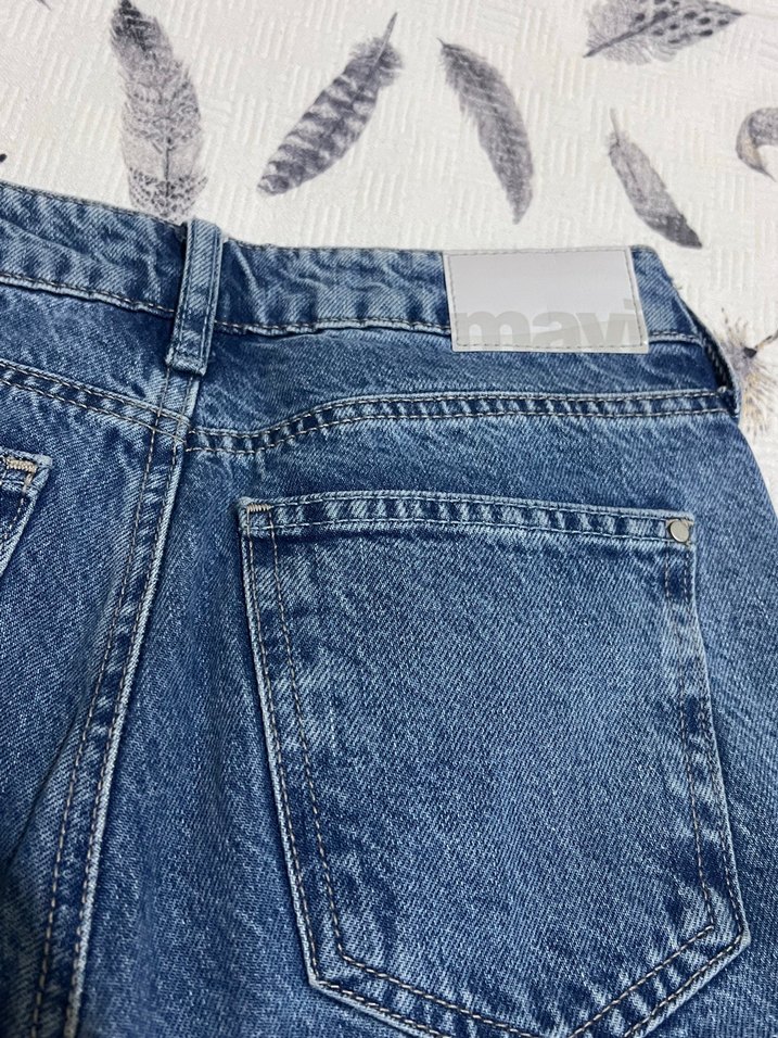 Jein yüksek bel mavi pantolon bedeni 24/32 - Görsel 4