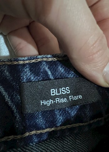 Mavi flare yüksek bel İspanyol paça - Görsel 7