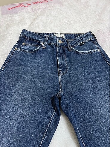 Mavi flare yüksek bel İspanyol paça - Görsel 6