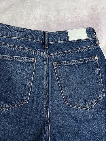 Mavi flare yüksek bel İspanyol paça - Görsel 5