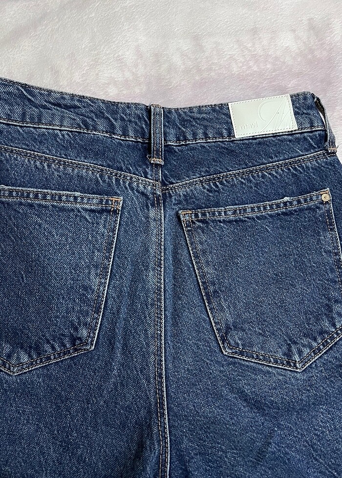 Mavi flare yüksek bel İspanyol paça - Görsel 5