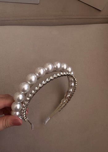 İnci ve Taş Detaylı Kadın Nikah Nişan Tacı - Görsel 2