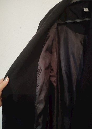xl Beden EYYO Siyah Uzun Kadın Kaban