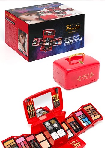 Kırmızı Çok Renkli Makyaj Seti - Rose Cosmetics