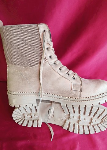 Bej Süet Stiletto Topuklu Kadın Bot 40NO - Görsel 3