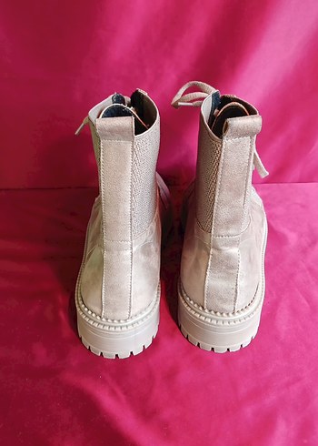 Bej Süet Stiletto Topuklu Kadın Bot 40NO - Görsel 7