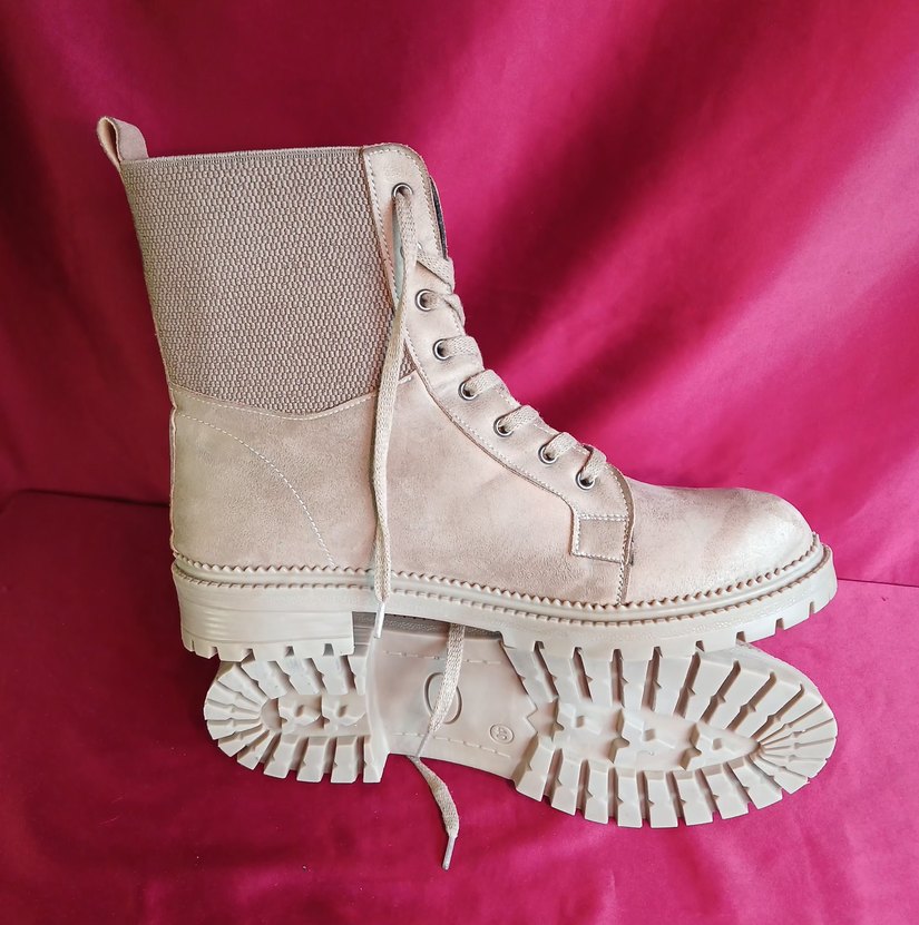 Bej Süet Stiletto Topuklu Kadın Bot 40NO - Görsel 3