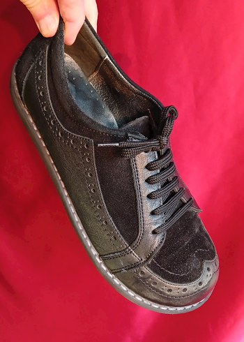 Siyah SÜET ORTOPEDİK Kadın Goth Dolgu Topuk Ayakkabı - Görsel 3