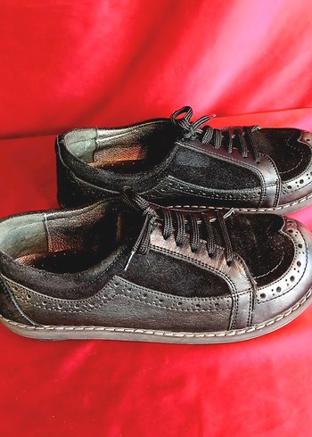 Siyah SÜET ORTOPEDİK Kadın Goth Dolgu Topuk Ayakkabı - Görsel 2