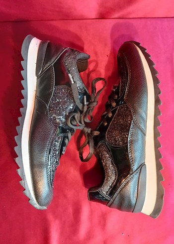 BANBİ KADIN PARLAK Desenli Bağcıklı Spor Ayakkabı 40NO - Görsel 2