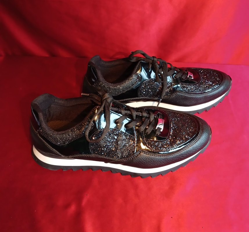 BANBİ KADIN PARLAK Desenli Bağcıklı Spor Ayakkabı 40NO - Görsel 5