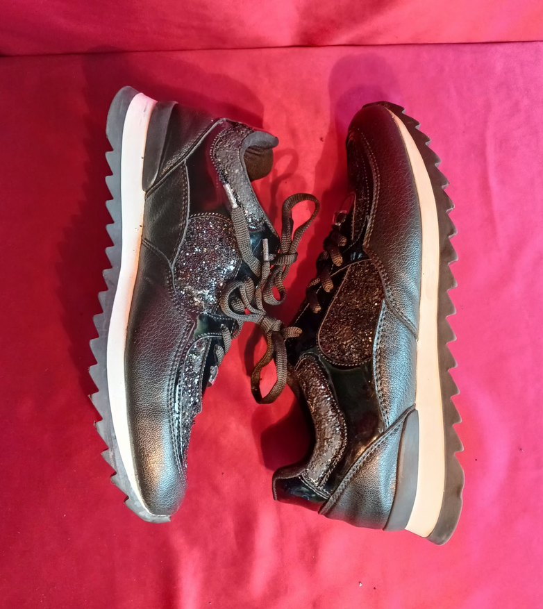 BANBİ KADIN PARLAK Desenli Bağcıklı Spor Ayakkabı 40NO - Görsel 2