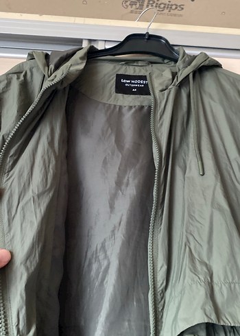 Kadın Haki Uzun Kesim Salaş Yağmurluk - Görsel 4