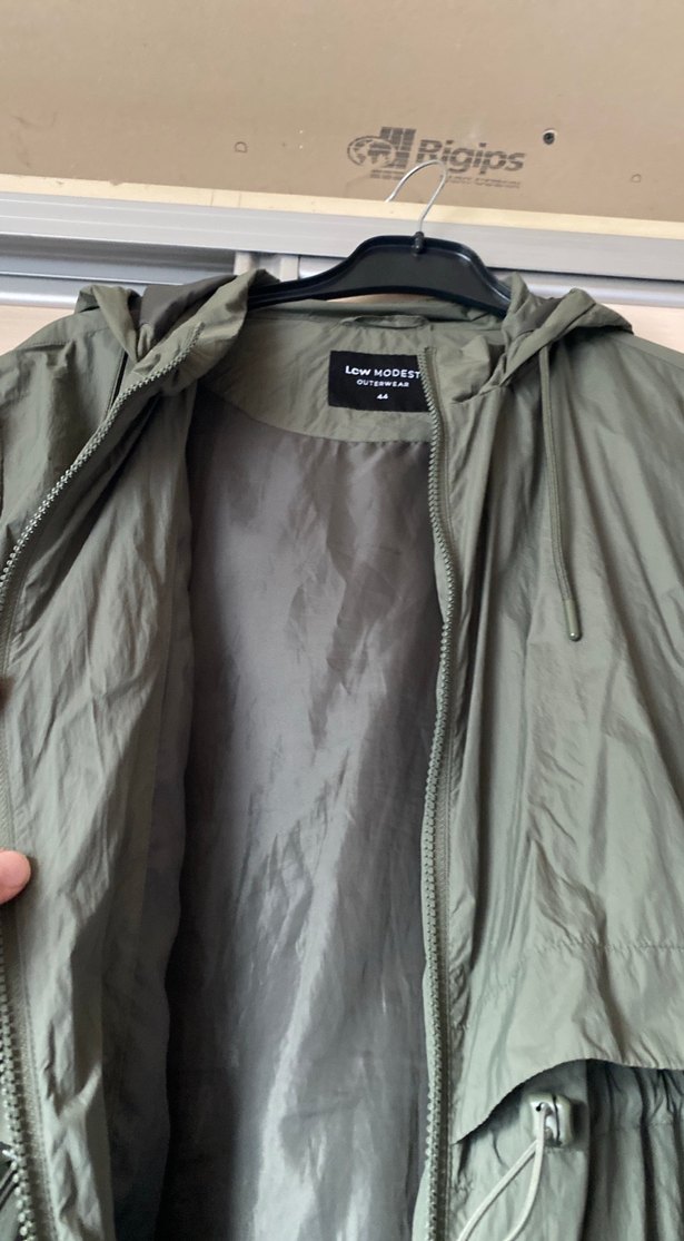 Kadın Haki Uzun Kesim Salaş Yağmurluk - Görsel 4