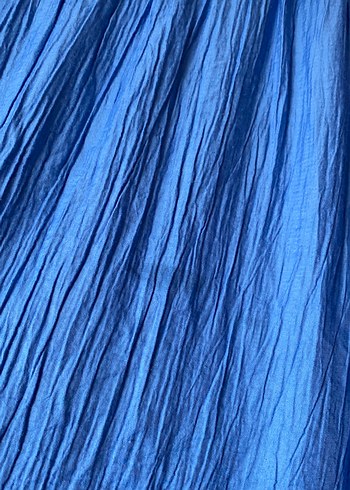 Mavi Piliseli Keten Tunik - Görsel 2