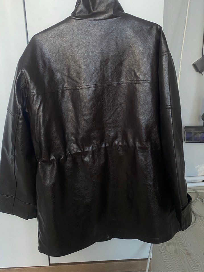 Kahverengi deri ceket - Görsel 5