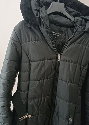 Siyah Kadın Midi Kışlık Mont - Görsel 4