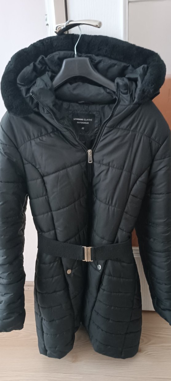 Siyah Kadın Midi Kışlık Mont - Görsel 2