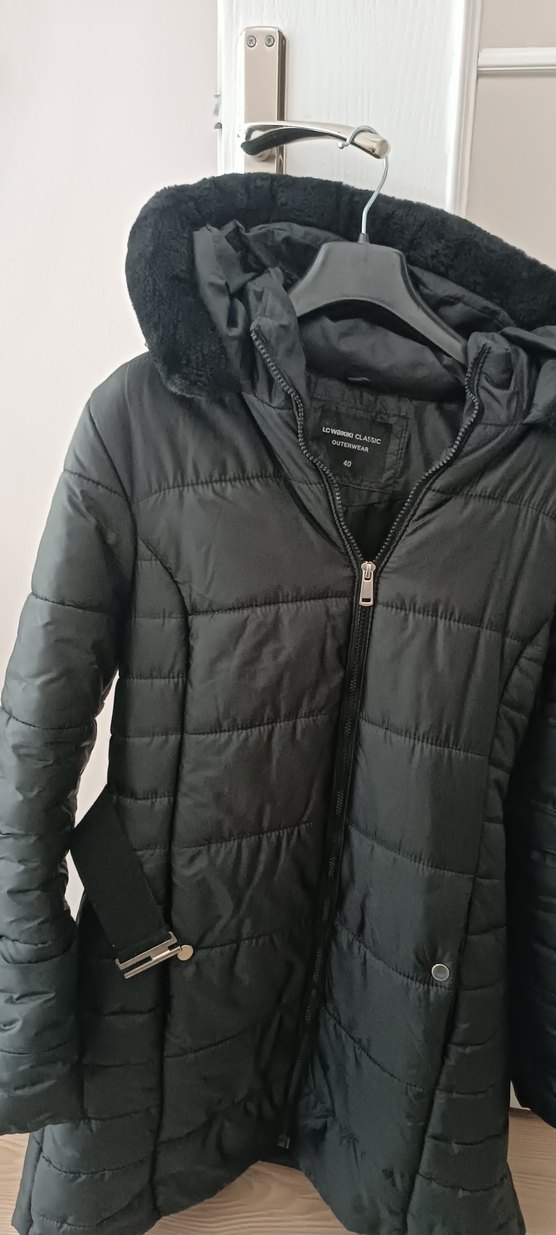 Siyah Kadın Midi Kışlık Mont - Görsel 4