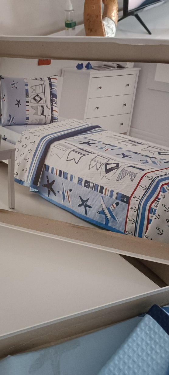 Özdilek marka Mavi Desenli  tek kişilik pike Takımı - Görsel 3