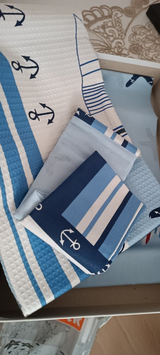 Özdilek marka Mavi Desenli  tek kişilik pike Takımı - Görsel 2