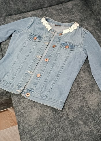 Düğmeli kiz çocuk kot Ceket - Görsel 2