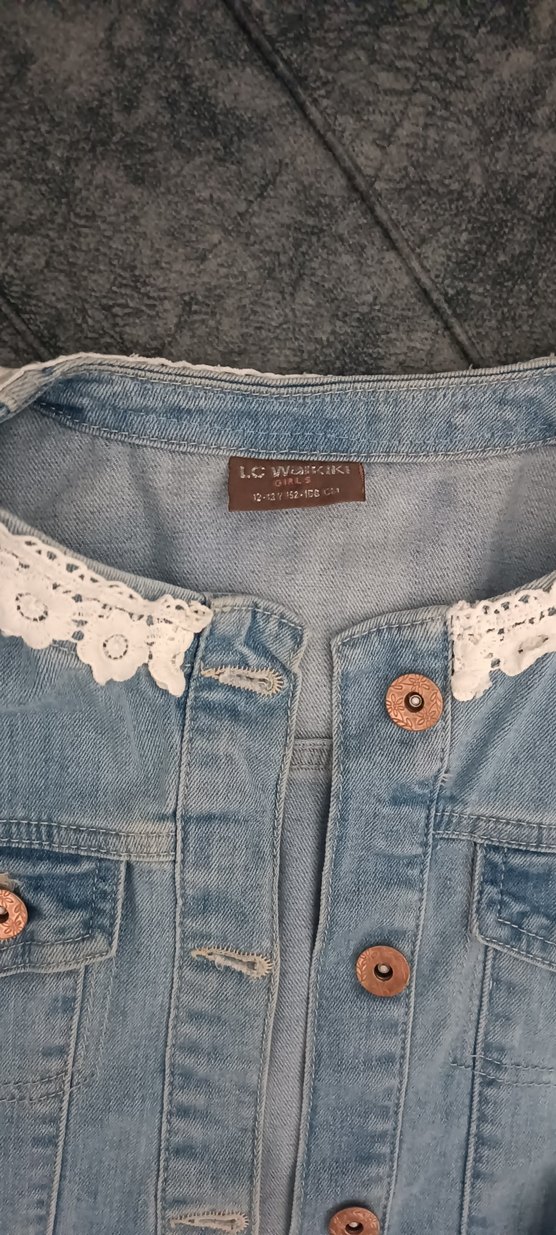 Düğmeli kiz çocuk kot Ceket - Görsel 4