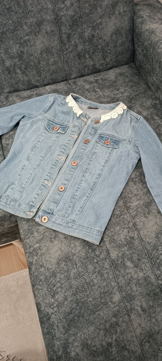 Düğmeli kiz çocuk kot Ceket - Görsel 2