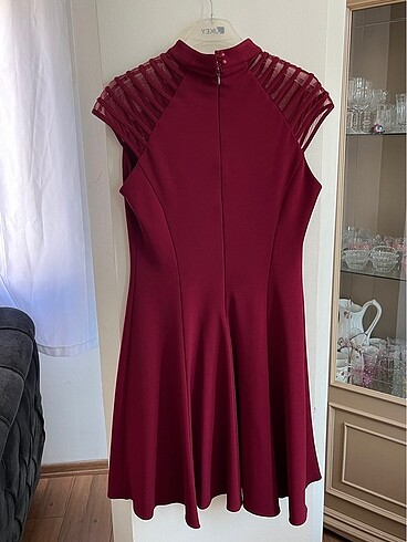40 Beden Bordo elbise