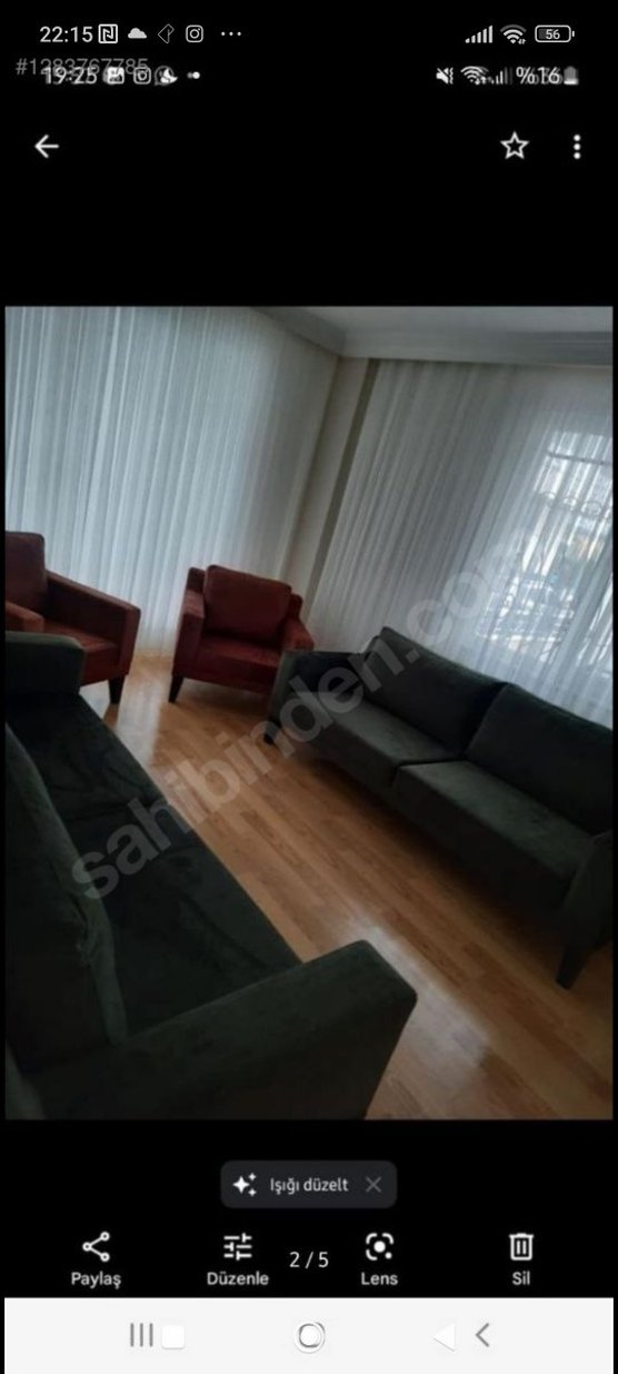 Koyu Kırmızı Modern Fon Perde - Görsel 2