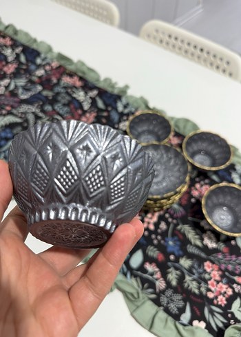 Nakış Desenli Siyah Bohem Servis Kasesi Takımı - Görsel 2