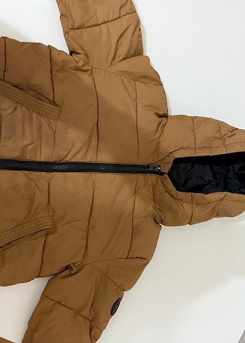 Kahverengi Kapüşonlu Erkek Çocuk Mont - Görsel 5