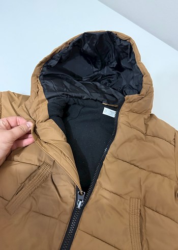 Kahverengi Kapüşonlu Erkek Çocuk Mont - Görsel 4