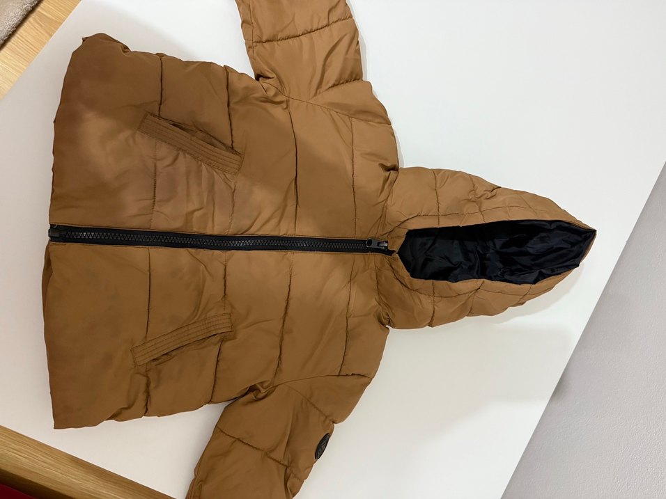 Kahverengi Kapüşonlu Erkek Çocuk Mont - Görsel 5