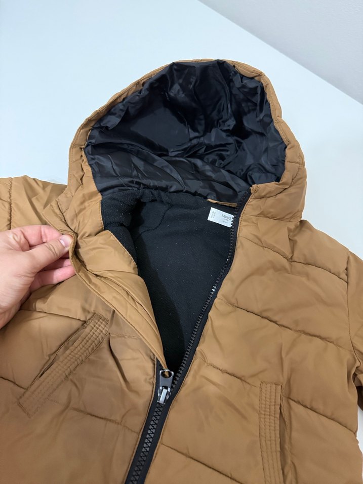 Kahverengi Kapüşonlu Erkek Çocuk Mont - Görsel 4